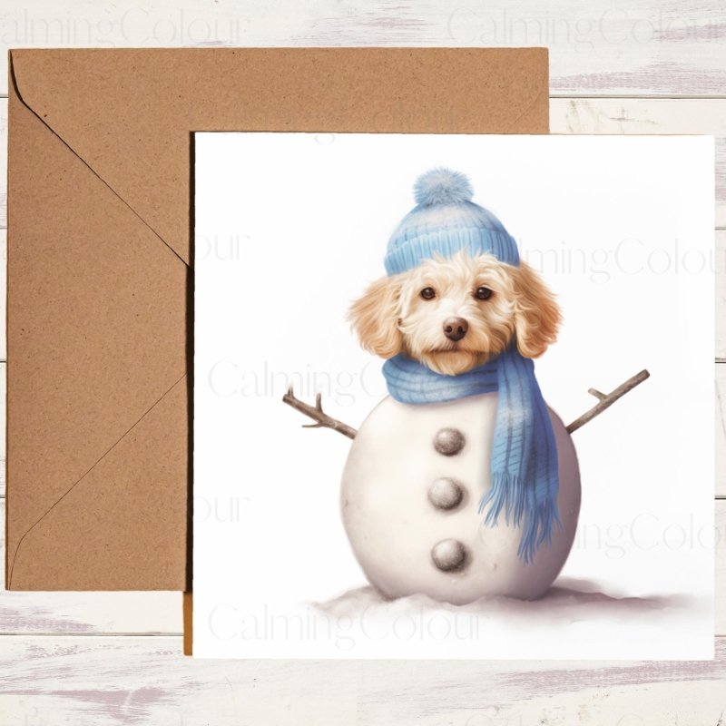 Cockapoo Snowman Christmas Card | Christmas Card