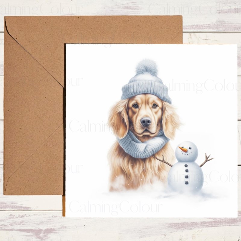 Cocker Spaniel with Blue Woolly Hat | Christmas Card | Christmas Card