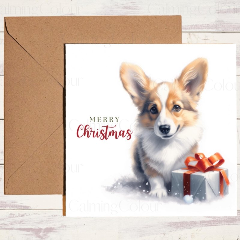 Corgi Christmas Card | Dog Greetings | Christmas Card