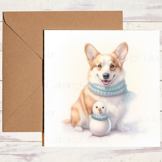 Corgi Christmas Card | Personalised Dog Lover Greeting | Christmas Card