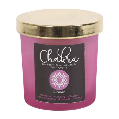 Crown Chakra Blackberry Crystal Chip Candle | Calming Colour