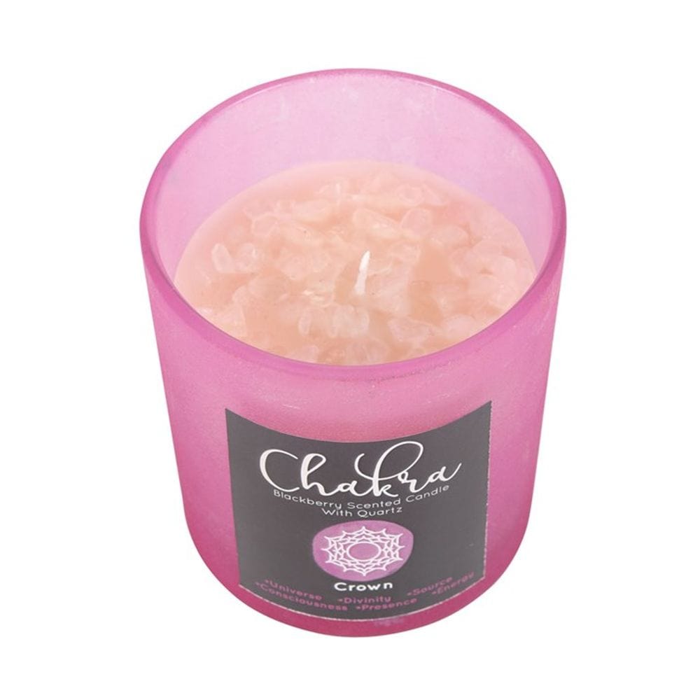 Crown Chakra Blackberry Crystal Chip Candle | Calming Colour