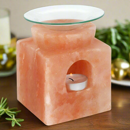 Cube Himalayan Salt Oil Burner | Calming Colour