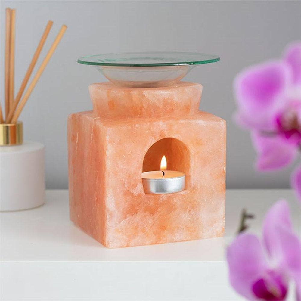 Cube Himalayan Salt Oil Burner | Calming Colour