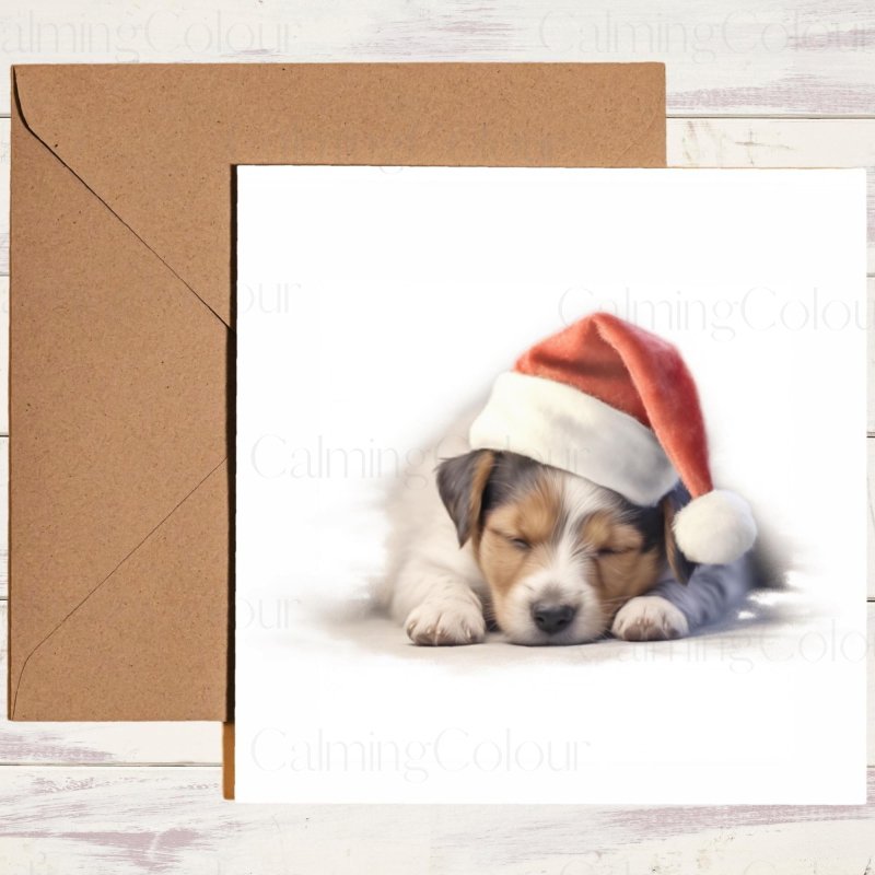 Cute Jack Russell Sleeping Soundly | Christmas Card | Christmas Card