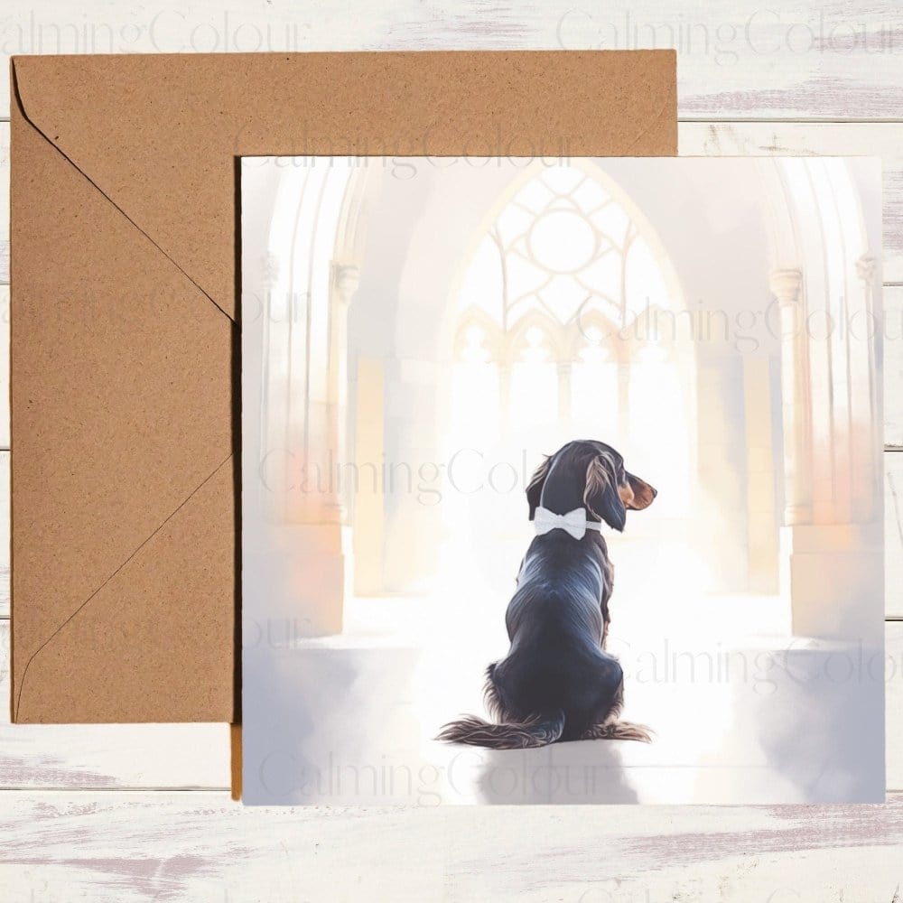 Dachshund Wedding Card | Dog Wedding Card | Calming Colour