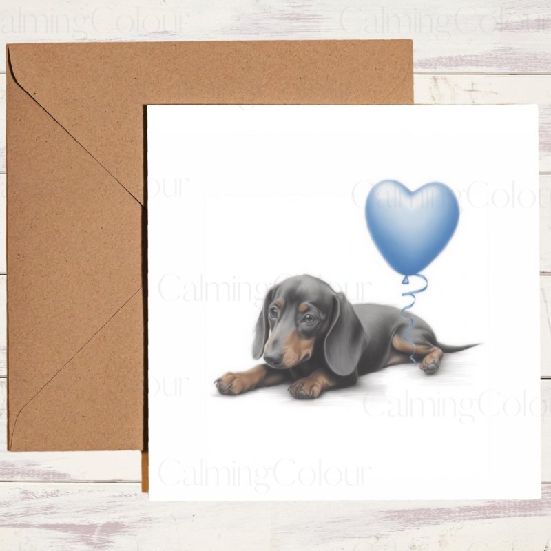 Dachshund with a Balloon | Father's Day Card | Father's Day