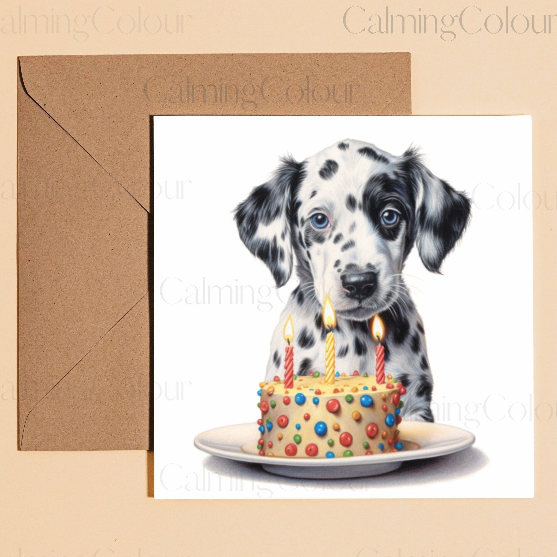 Dalmatian Greeting Card | Birthday Card | Single Card | Calming Colour