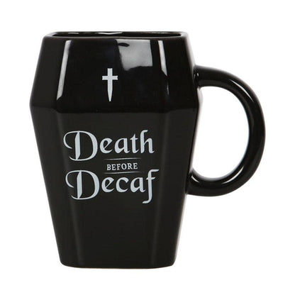 Death Before Decaf Coffin Mug | Calming Colour