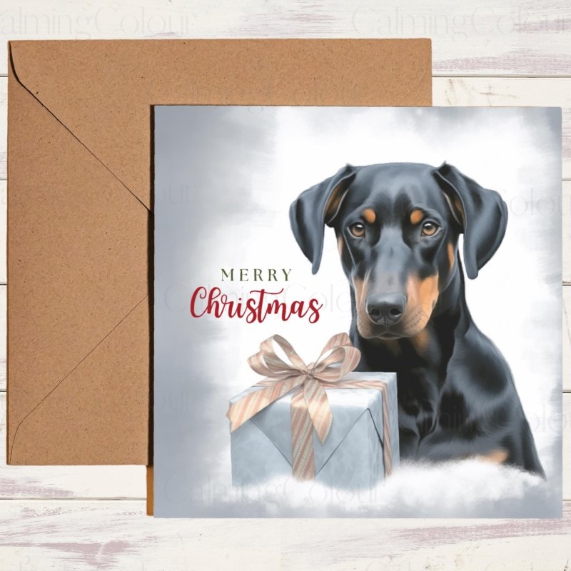 Dobermann Christmas Card | Dog Lover Greeting Card | Christmas Card