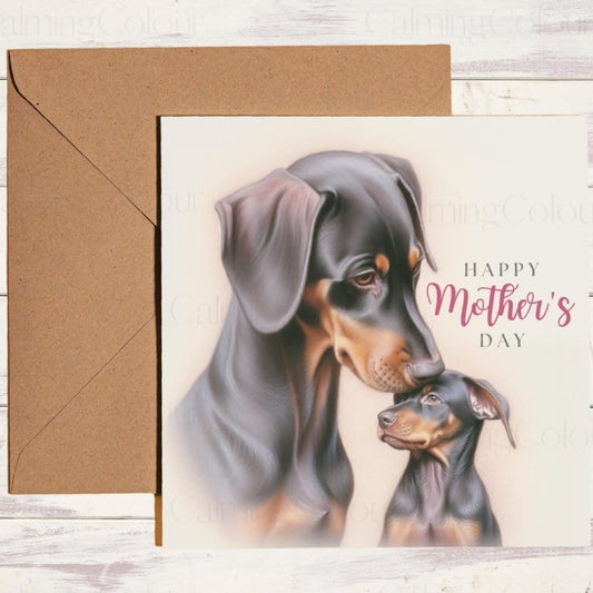 Dobermann Mother's Day | Dog Greeting Card for Mum | Mother's Day Card