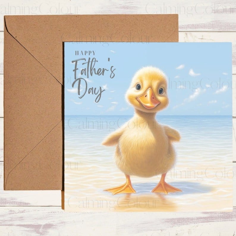 Duck at the Seaside | Father's Day Card | Calming Colour