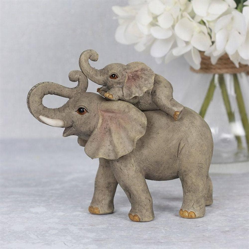 Elephant Adventure Mother and Baby Elephant Ornament | Calming Colour