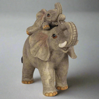 Elephant Adventure Mother and Baby Elephant Ornament | Calming Colour