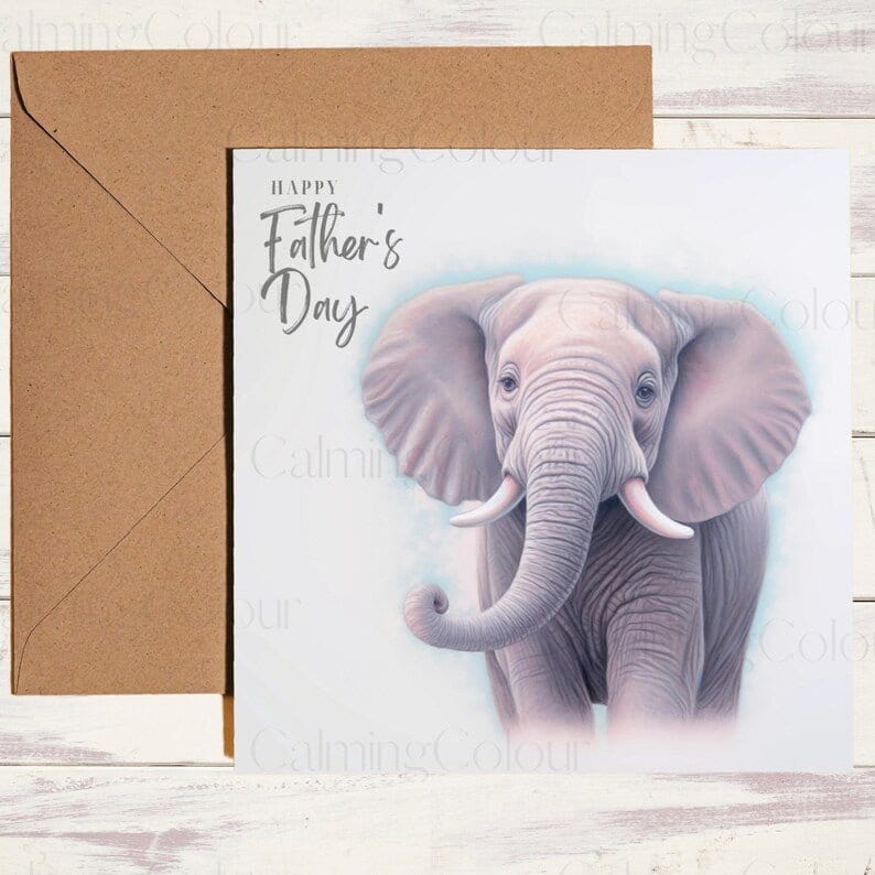 Elephant Father's Day Card | Card for Dad | Calming Colour