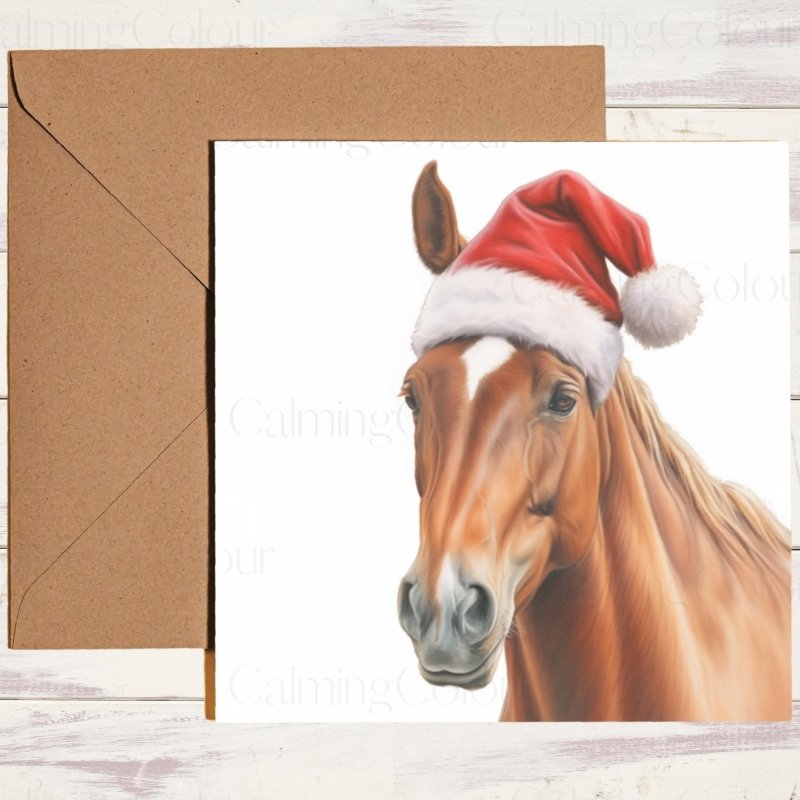 Festive Chestnut Horse | Christmas Card | Christmas Card