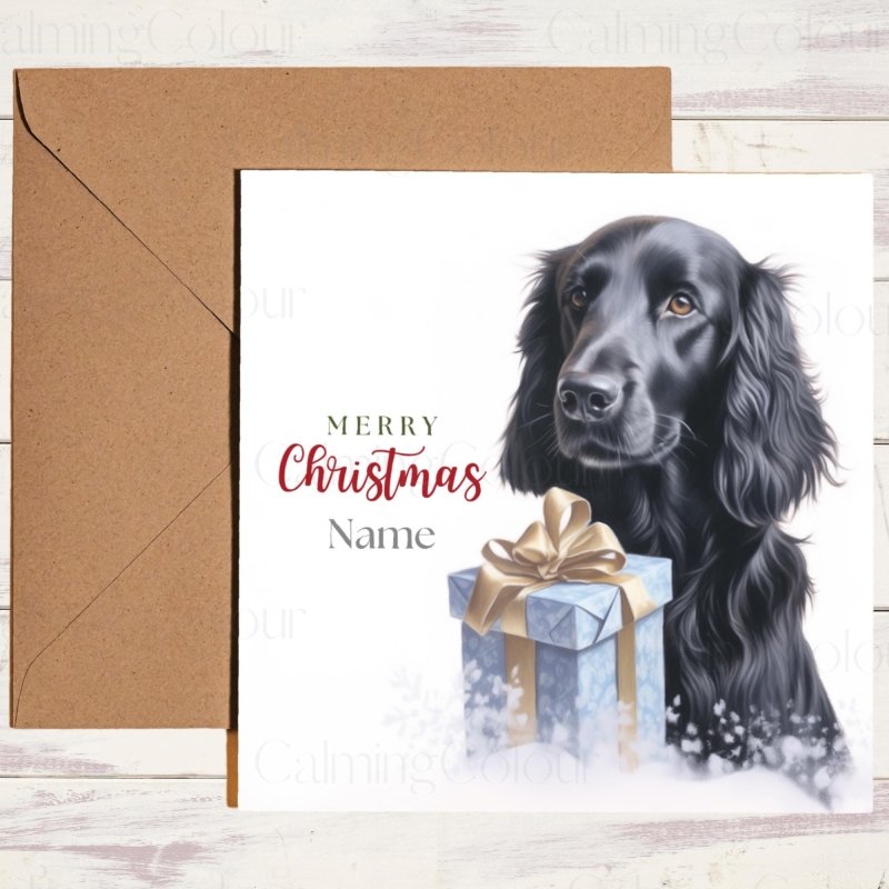 Flat - Coated Retriever Christmas Card | Dog Lover Greeting Card | Christmas Card