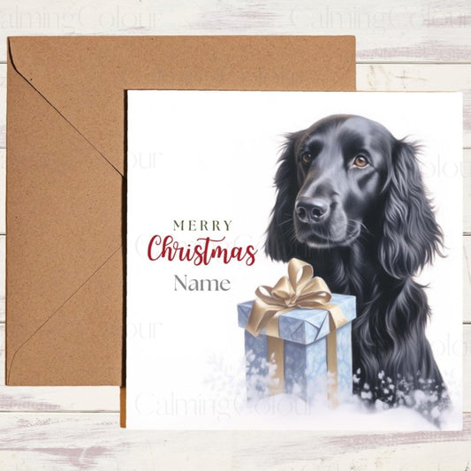Flat - Coated Retriever Christmas Card | Dog Lover Greeting Card | Christmas Card