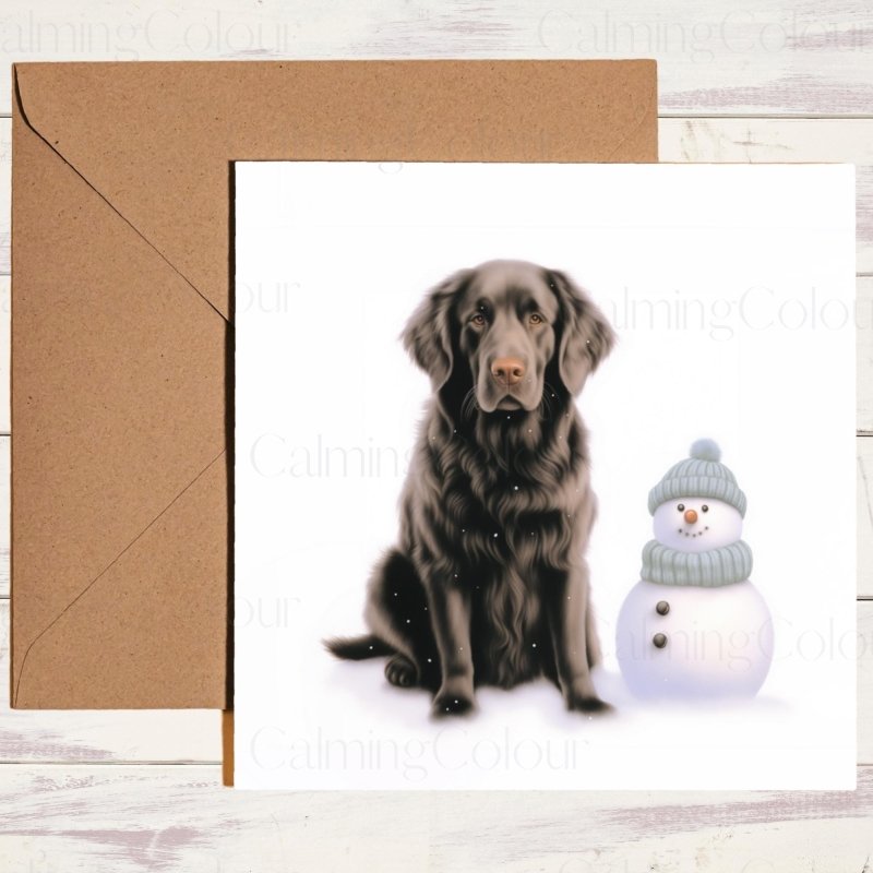 Flat - Coated Retriever Christmas Card | Dog Lover Greeting Card | Christmas Card