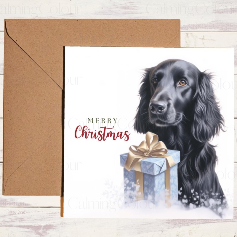 Flat - Coated Retriever Christmas Card | Dog Lover Greeting Card | Christmas Card