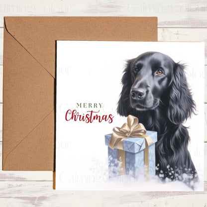 Flat - Coated Retriever Christmas Card | Dog Lover Greeting Card | Christmas Card