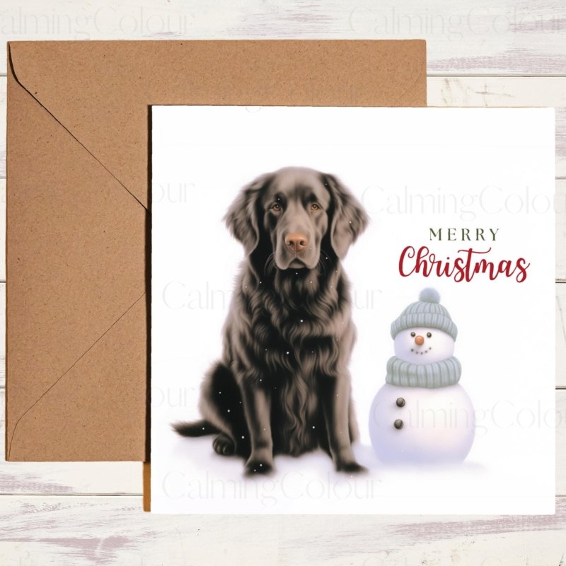 Flat - Coated Retriever Christmas Card | Dog Lover Greeting Card | Christmas Card