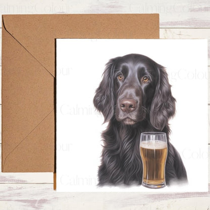 Flat - Coated Retriever Father's Day Card | With Love | Father's Day