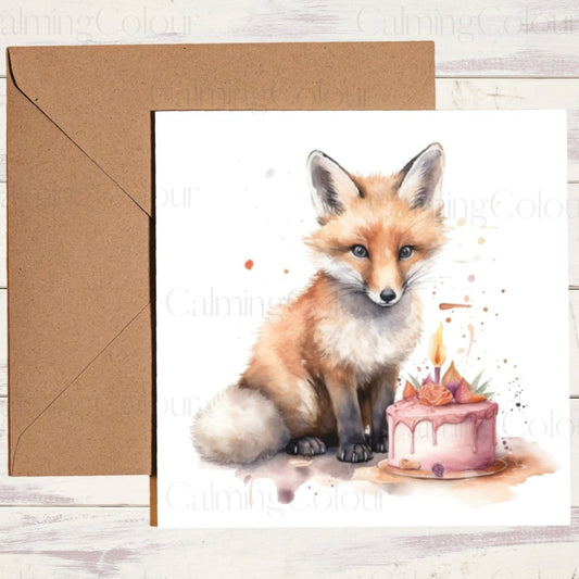 Fox Greeting Card | Birthday | Card for Fox Lover | Calming Colour