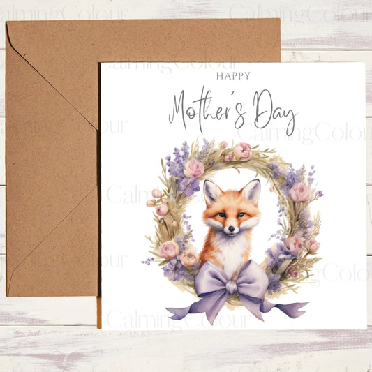 Fox Mother's Day Card | Single Card | | Calming Colour