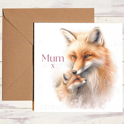 Fox Mother's Day Card with Love | Greeting Card for Mum | Mother's Day Card