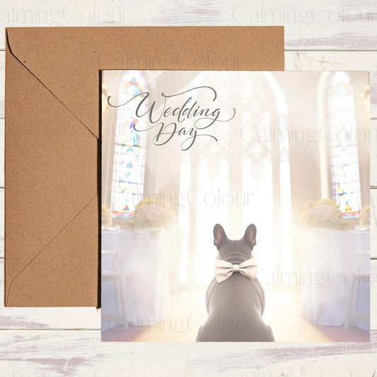 French Bulldog at a Wedding | Wedding Card | Calming Colour