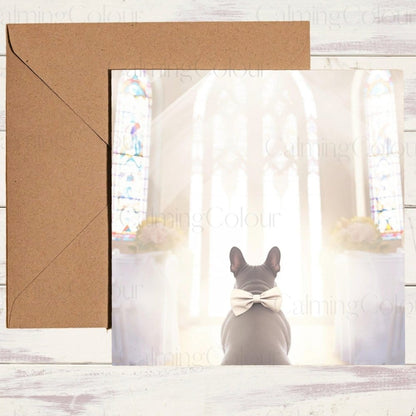 French Bulldog at a Wedding | Wedding Card | Calming Colour