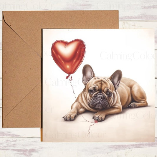 French Bulldog Birthday Card | Cute With Love Greeting | Birthday Card