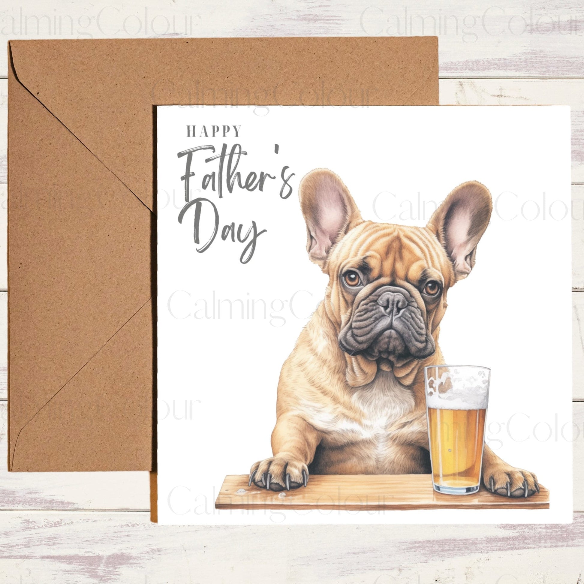 French Bulldog Father's Day Card | Single Card | Calming Colour