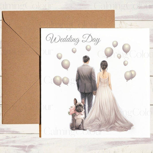 French Bulldog | Wedding Couple | Wedding Card | Calming Colour