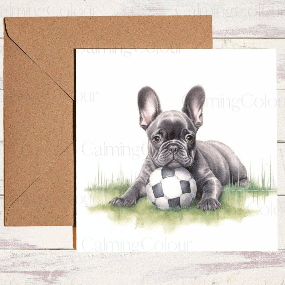 French Bulldog with a Football | Birthday Card | Birthday Card