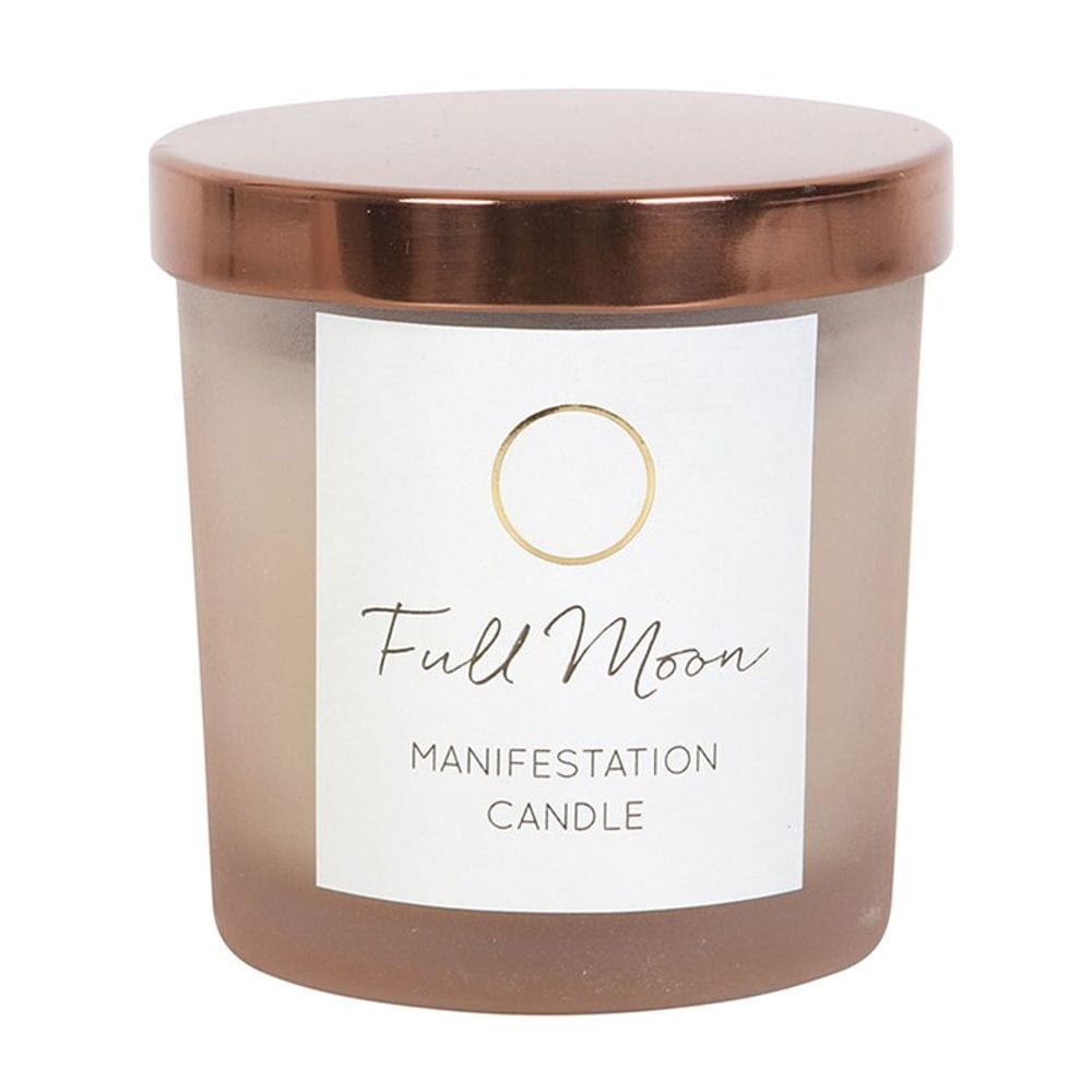 Full Moon Eucalyptus Manifestation Candle with Tiger's Eye | Calming Colour