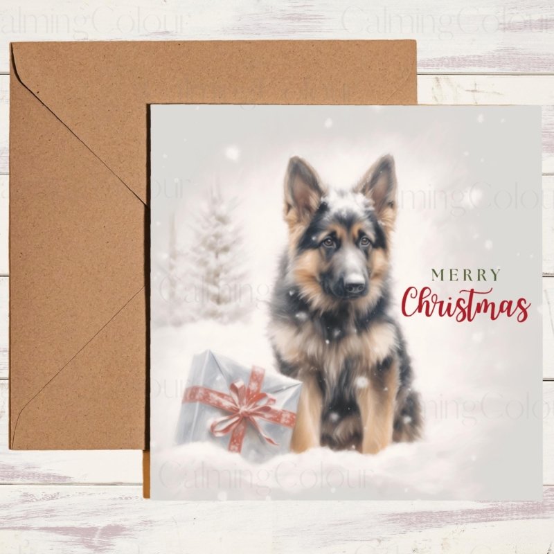 German Shepherd Christmas Card | In the Snow | Christmas Card