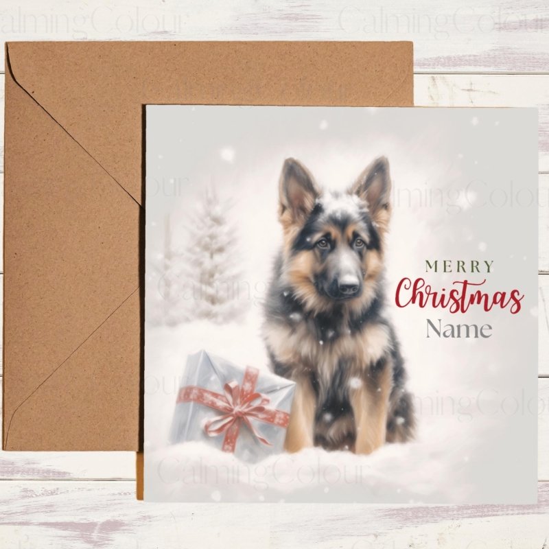 German Shepherd Christmas Card | In the Snow | Christmas Card