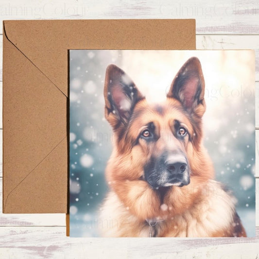 German Shepherd Festive Christmas Card | Christmas Card