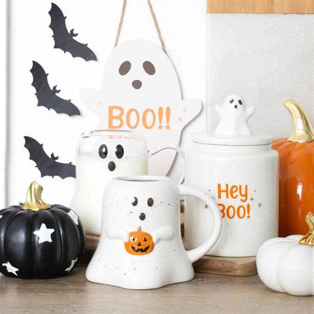 Ghost - Shaped Hanging Sign | Halloween | 20cm | Calming Colour