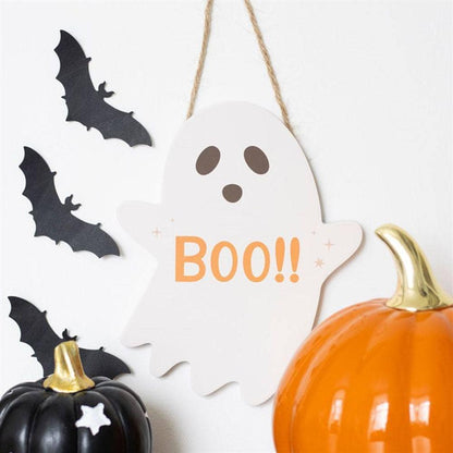 Ghost - Shaped Hanging Sign | Halloween | 20cm | Calming Colour