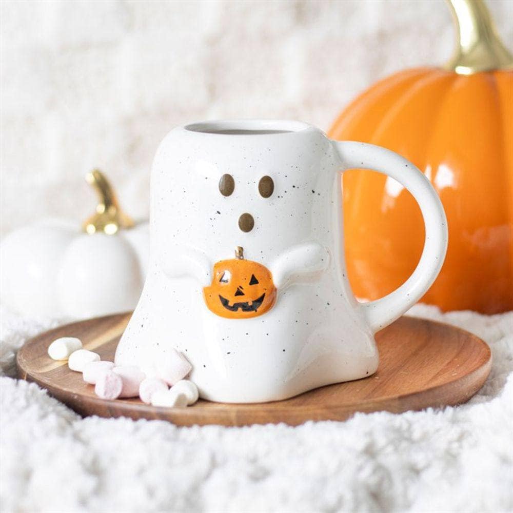 Ghost Shaped Mug with Pumpkin | Calming Colour