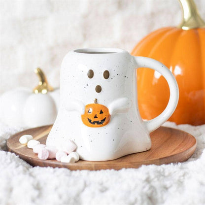 Ghost Shaped Mug with Pumpkin | Calming Colour