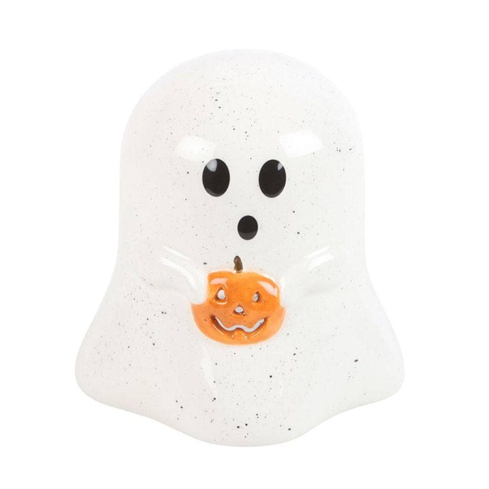 Ghost Shaped Tealight Candle Holder with Pumpkin | Calming Colour