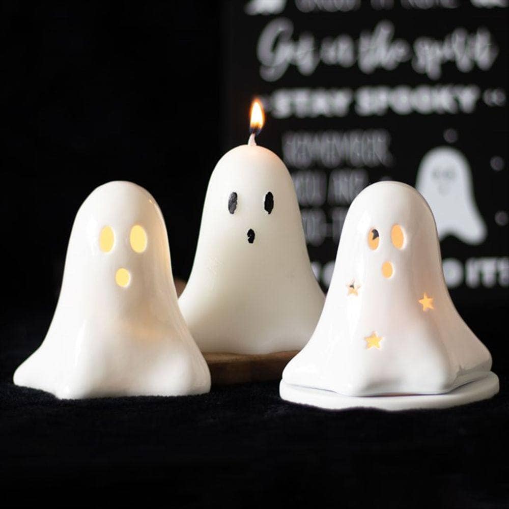 Ghoulish Unscented Ghost Candle | 10cm | Calming Colour