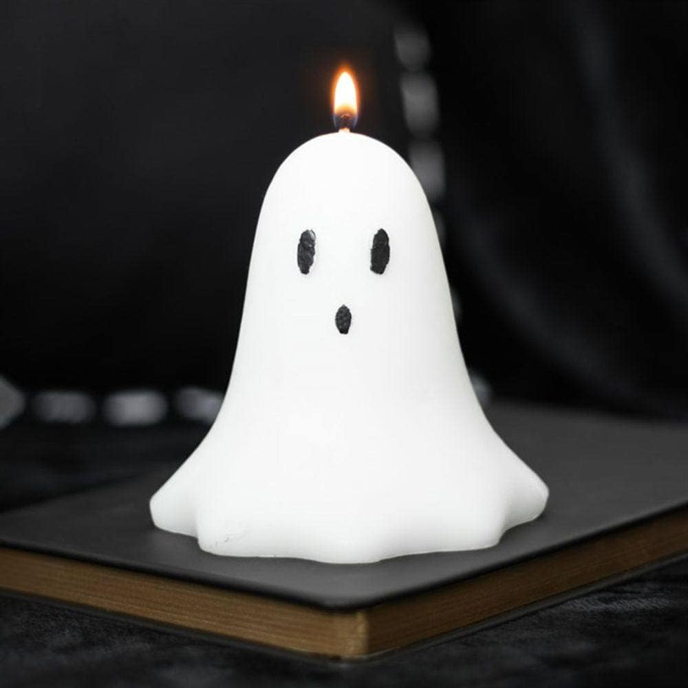 Ghoulish Unscented Ghost Candle | 10cm | Calming Colour