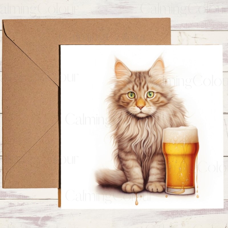 Ginger Maine Coon Cat | Father’s Day Card for Dad | Father's Day
