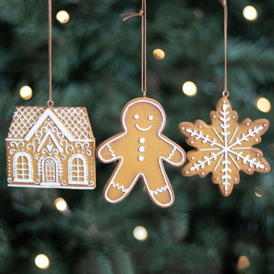 Gingerbread Decorations 3 Pack | Christmas Set | Calming Colour