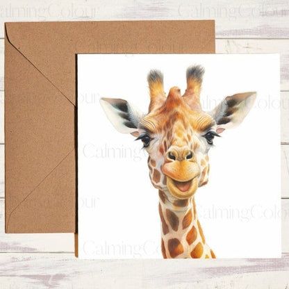 Giraffe | Smiling | Father's Day Card | Calming Colour